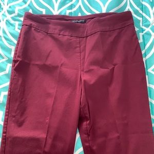 Burgundy Stretchy Cropped Slacks
